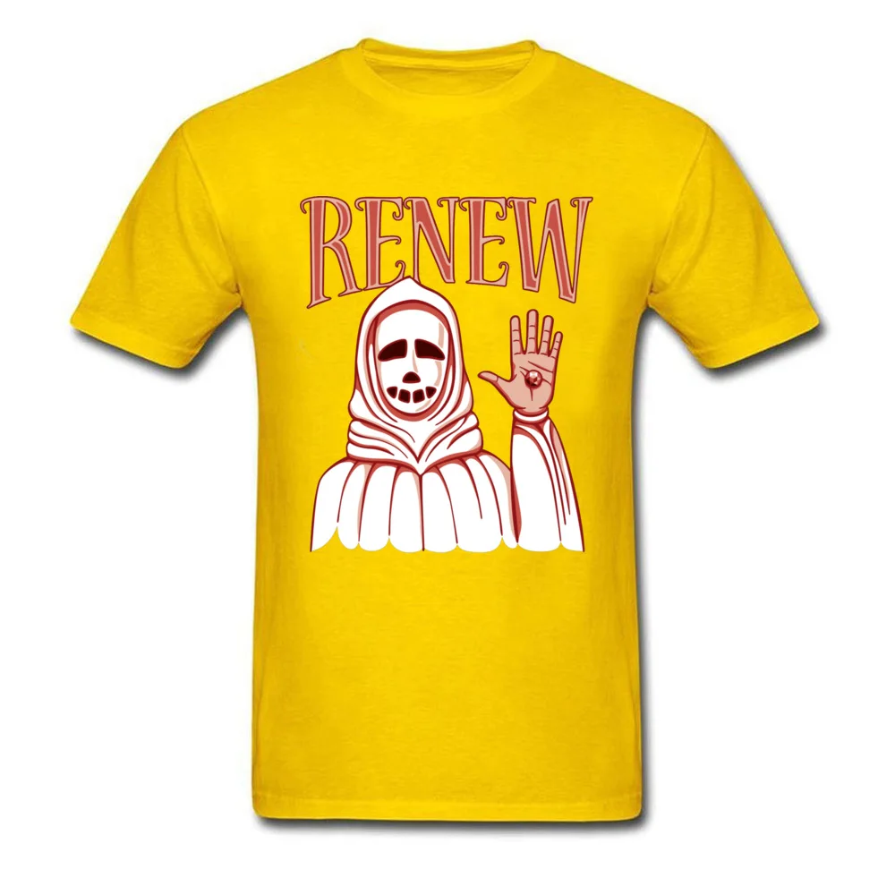  Men Top T-shirts Renew 15336 Design Tops Shirts Cotton Fabric Round Collar Short Sleeve Printing Tops Shirt Thanksgiving Day Renew 15336 yellow