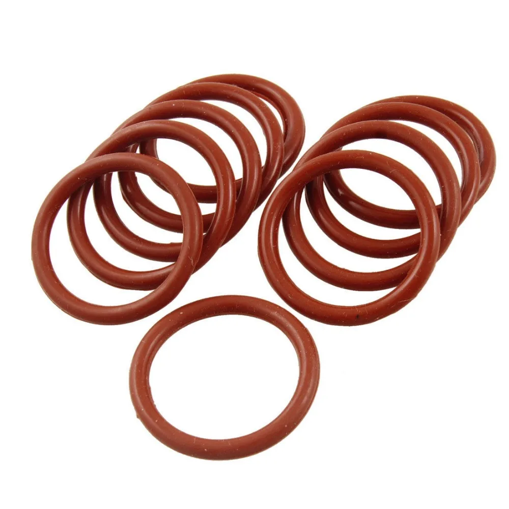 

10 Pcs Silicone 25mm Outside Diameter 3mm Thickness O Ring Seal