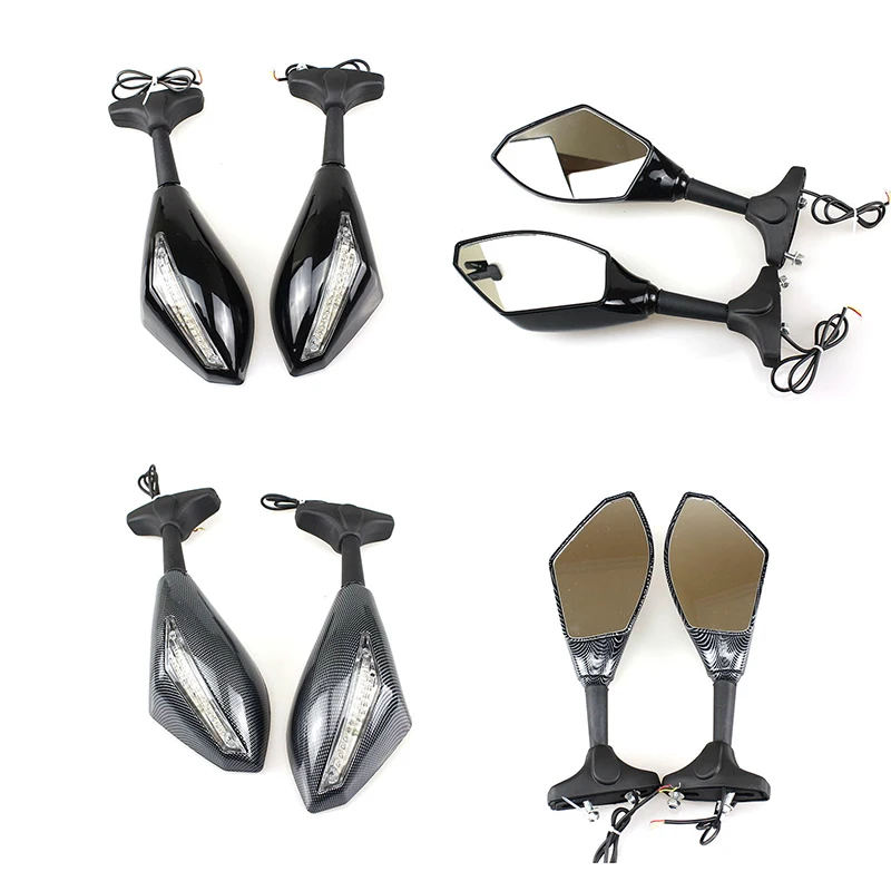 

Motorcycle LED Turning Signal Integrated Side Rearview Mirrors Universal For Kawasaki YAMAHA Honda Suzuki Street Bikes
