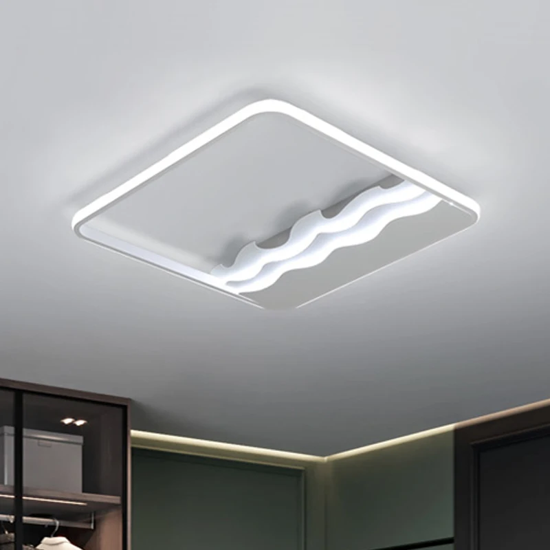 

New Modern Led Ceiling Lights for Bedroom Living room hallway Surface mounted black white square circle Lustre Ceiling lamp