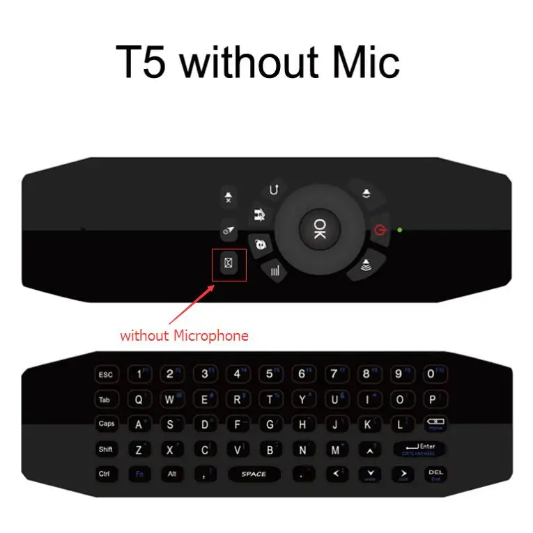 T5 Mic 2,4G Беспроводная воздушная мышь с микрофоном Голосовая Универсальная клавиатура дистанционного управления ИК-обучения для Android tv Box PC T3 - Цвет: T5 Without Mic