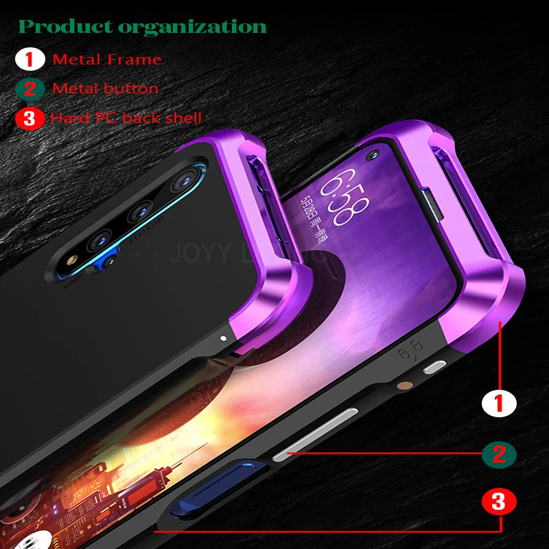 Роскошный армированный противоударный чехол для honor 20 s металлический жесткий