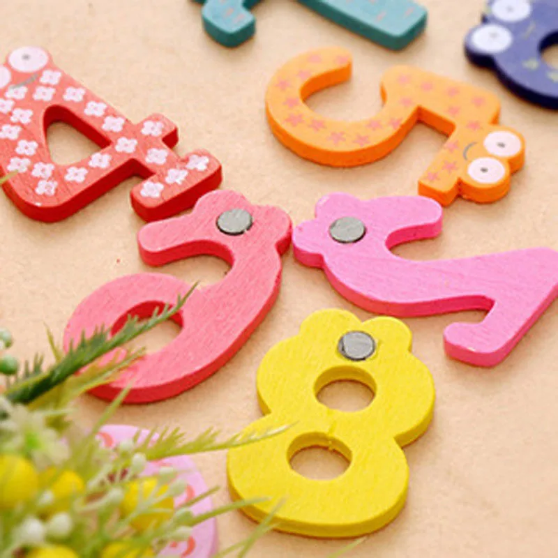 15pcs\set Baby Refrigerator Magnets Figure Stick Child Mathematics Educational Wooden Toys for Children Early Learning Toy