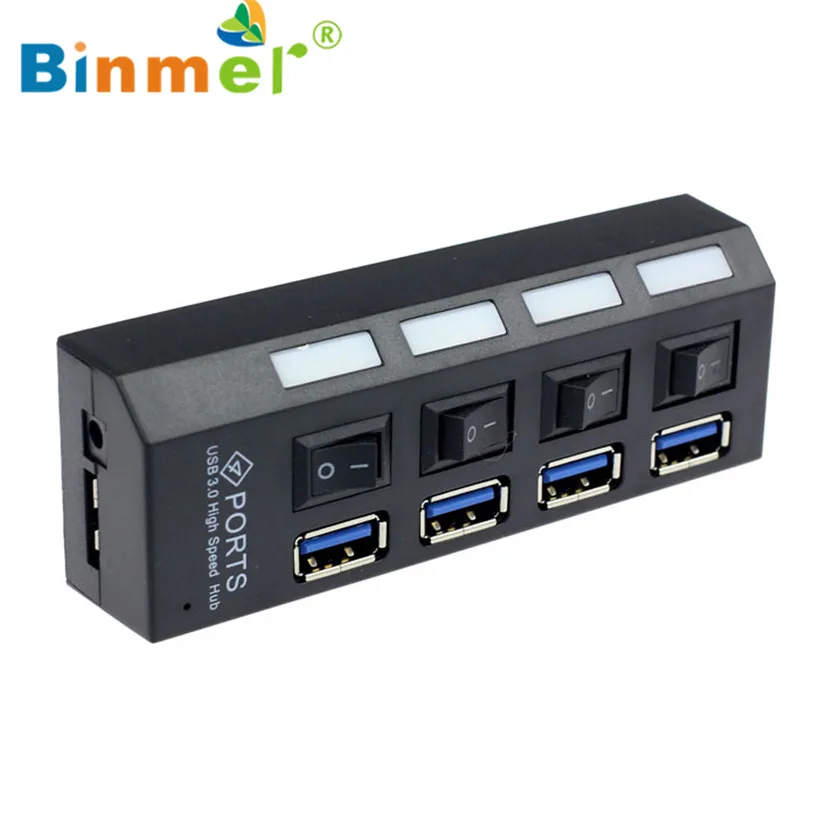 Binmer 4 порта 3,0 концентратор с переключателем включения/выключения адаптер питания для настольного ноутбука ЕС Sep 15