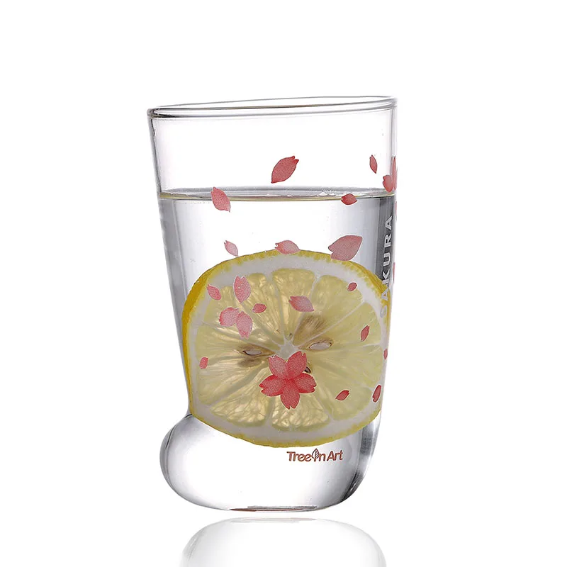 

Cherry Blossom Cup Cat's Claw Glass Cup Crystal Coffee Mug 2019 Fashion Juice Coffee Milk Glass Cup Kids Breakfast Cup 300ml NEW