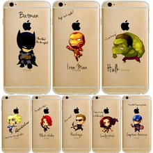 Iron Man Avengers hit the glass Phone bag case For iPhone 6 6S 6Plus 6SPlus 5 5s 5se Funny Pattern Transparent Cover For i Phone