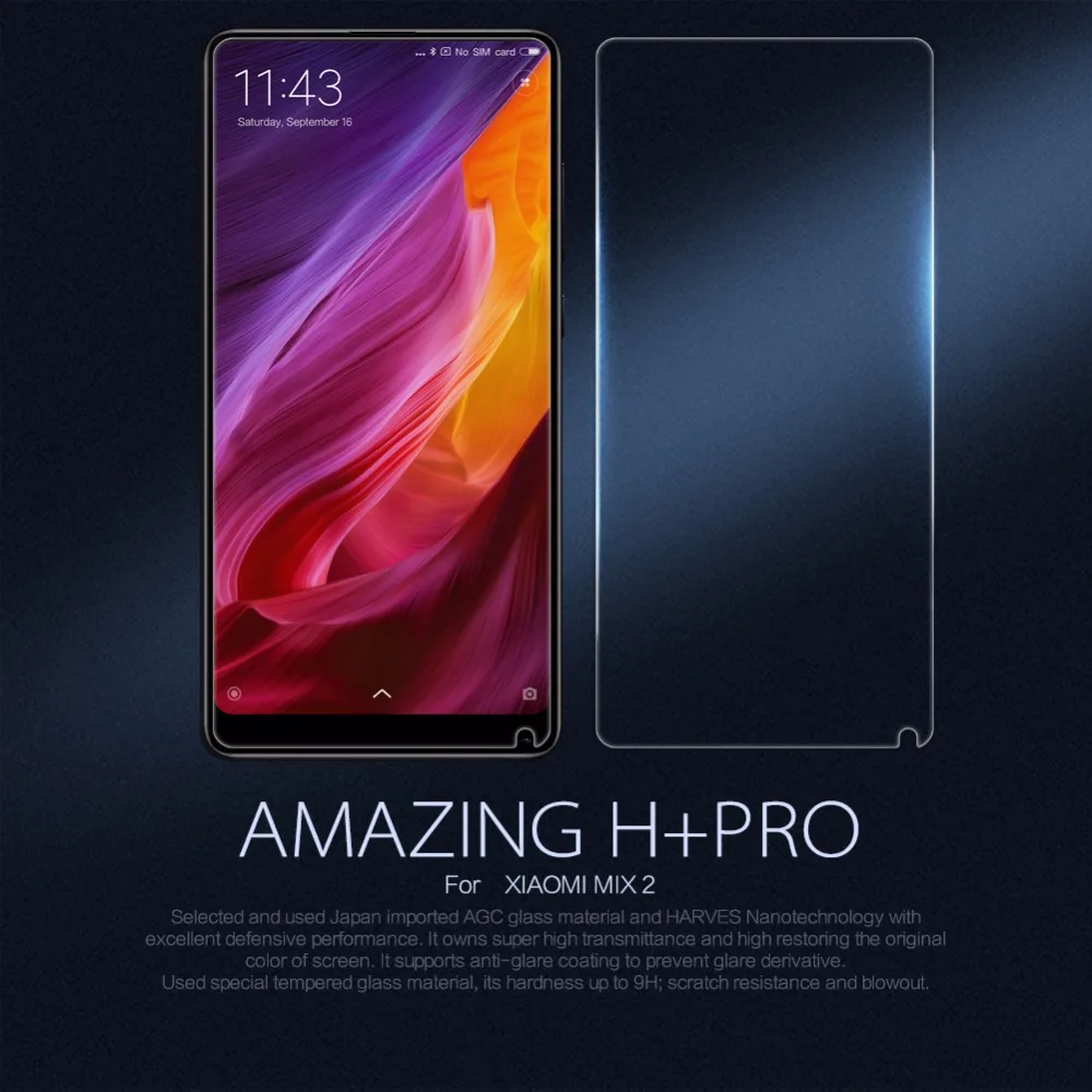 Закаленное стекло для xiaomi mi mix 2/2S защита экрана NILLKIN Amazing H + PRO нанометр