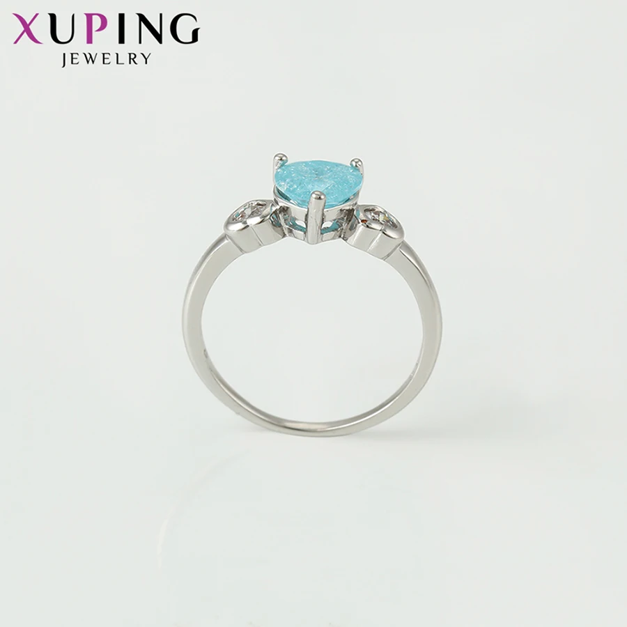 Xuping экологическое медное обручальное кольцо, ювелирные изделия для женщин, модный голубой ледяной камень, выпускной подарок S137, 8-15375