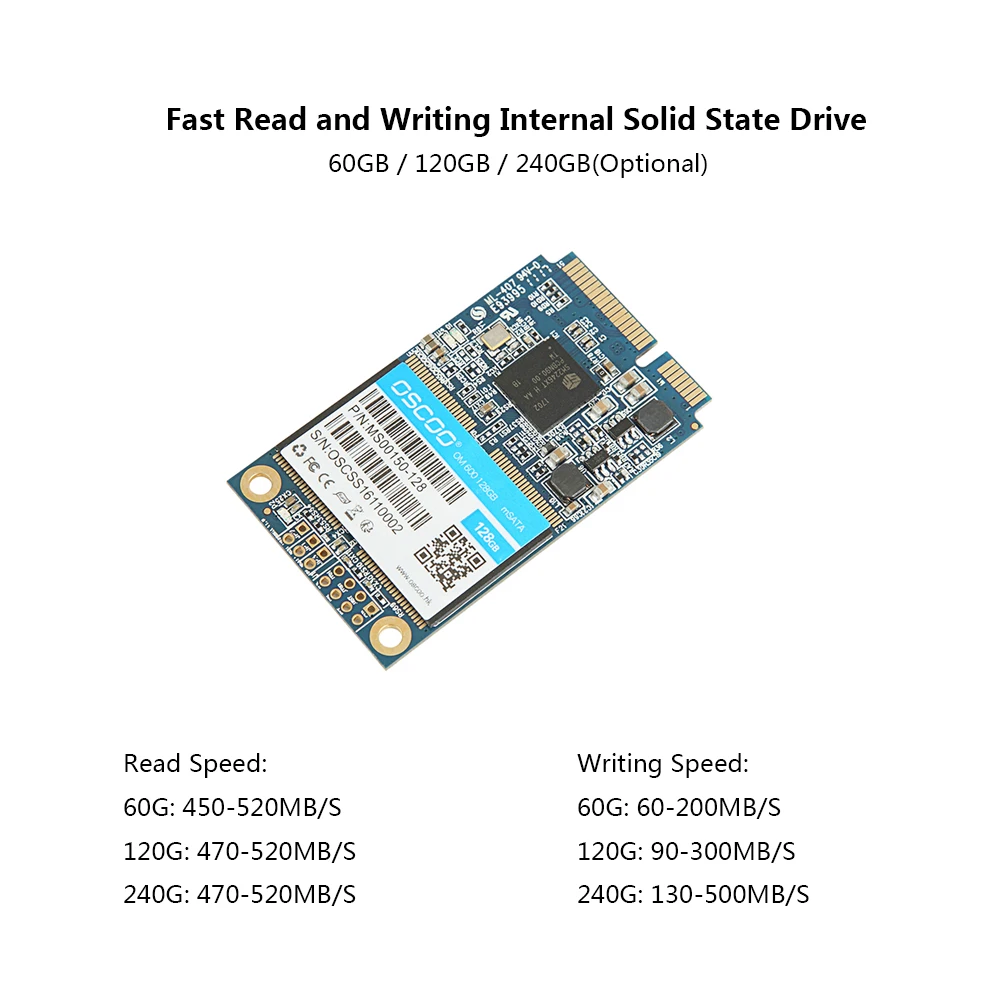 OSCOO mSATA 6 ГБ/сек. 60 ГБ 120 ГБ 240 ГБ SSD жесткий диск Внутренний твердотельный накопитель мини mSATA SSD диск для ноутбуков настольных ПК