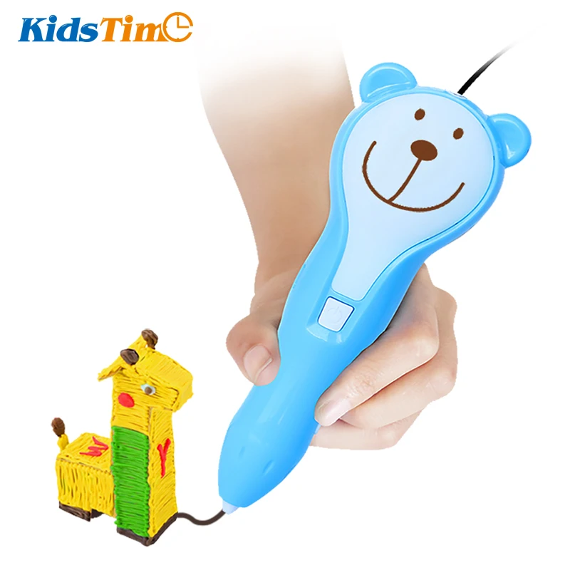 

KidsTime 3D Pen Printing Drawing Scribble Printer Wireless and Low Temperature with Colorful PCL Filament for Kids DIY Pencil