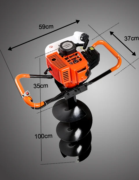 2017 Лидер продаж 52cc 2.4kw Земли дрель Земляной Бур отверстие Digger садовые инструменты посадки машины фермы шнека сельскохозяйственная дрель