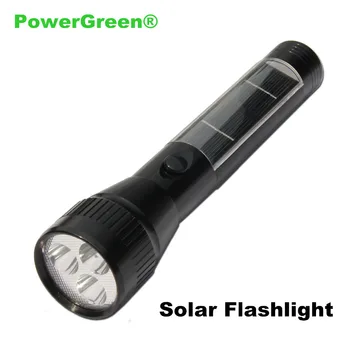 

PowerGreen Solar Flashlight 2000mAh Built-in Battery Emergency Phone Power Bank Solar Torch Light Camping Light