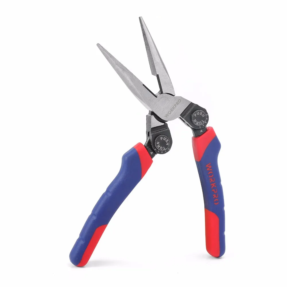 WORKPRO 8 inch Long Nose Plier Offset Pistol Handle Long Pliers Electrical Wire Cutting Tool