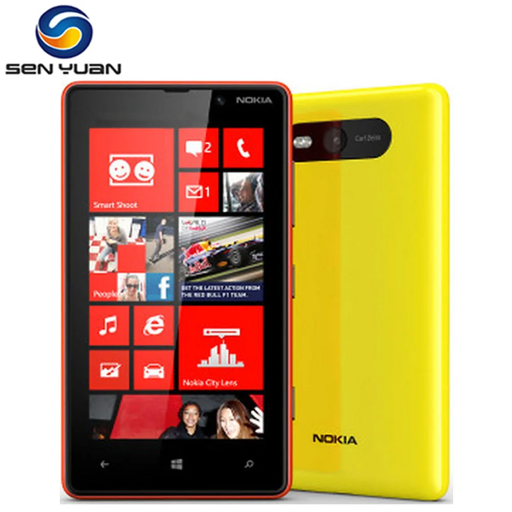 Телефон Nokia Lumia 820, GSM, 3G, 4G, 4,3 '', сенсорный экран, 8 Гб ПЗУ, 1 ГБ ОЗУ, Wifi, gps, 8 Мп, камера, разблокированный, Windows, сотовый телефон