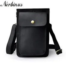 Norbinus Мужская поясная сумка из натуральной кожи поясная сумка Мужская кобура крючок Хип сумка мужские сумки через плечо чехол для телефона