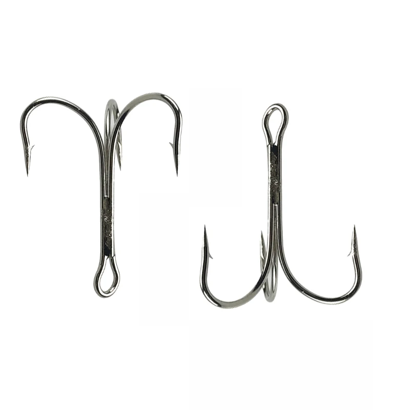 

JSM 10 pcs/lot Size 6/0 7/0 8/0 10/0 Big game Fishing treble Hooks barbed hook Artificial Lure for ice ocean boat fishing