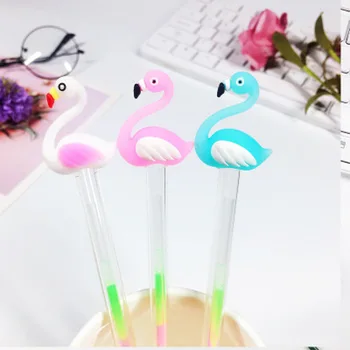 

1pcs Flamingo Highlighter 0.5mm Cute Stationery Gel Pens Kawaii Highlighter Pen Novelty Chalk Marker Art Supplies Painting Pen