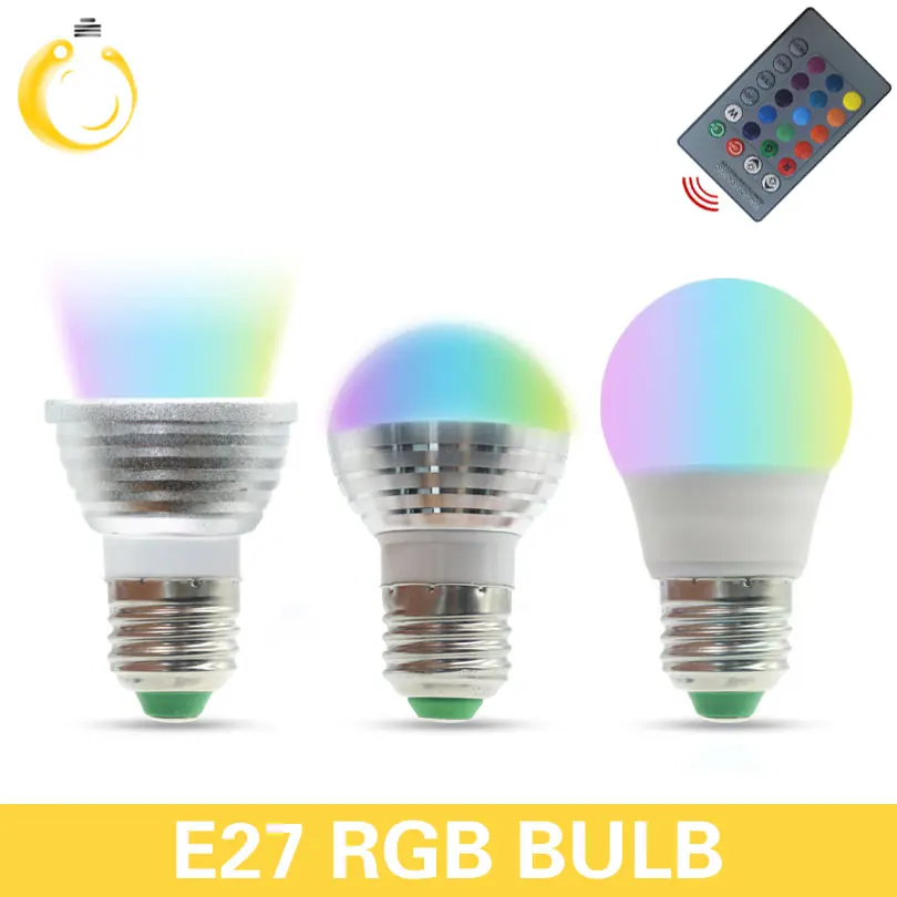 E27 E14 Светодиодный 16 меняющий цвет RGB волшебный светильник лампа 85 265 в 110 120 220 В