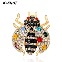 Красочные Стразы Брошь с божьей коровкой булавки насекомое Полный Кристалл Брошь ювелирные изделия эмаль заколки с животными и броши для женщин булавка для воротника