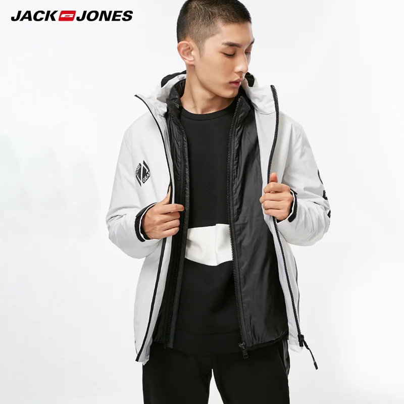 

JackJones Spring Summer New Men's Reversible Hooded Cotton Coat | 218309509