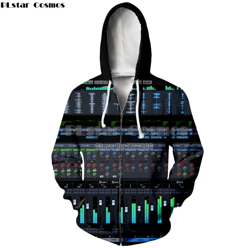 

PLstar Cosmos Top Zip-Up Jacket Hoodie Men/Women 3d Print DJ Music Keyboard Zipper Hoodies Hooded Sweatshirt Unisex Dropshipping