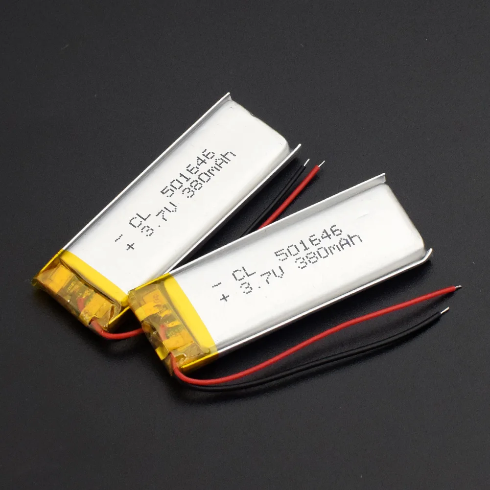 1/2/4 шт 3,7 V 380mAh литий-полимерный Батарея речарегабле 501646 Литий-полимерный Батарея для Psp Gps Mp3 PDA, камера Bluetooth Динамик