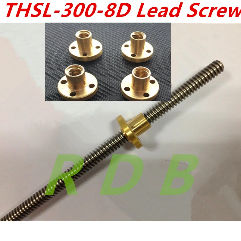 Свинцовый винт T8 OD 8 мм Lead 2 4 100 150 200 250 300 350 400 500 с латунной гайкой для 3D-принтера Reprap