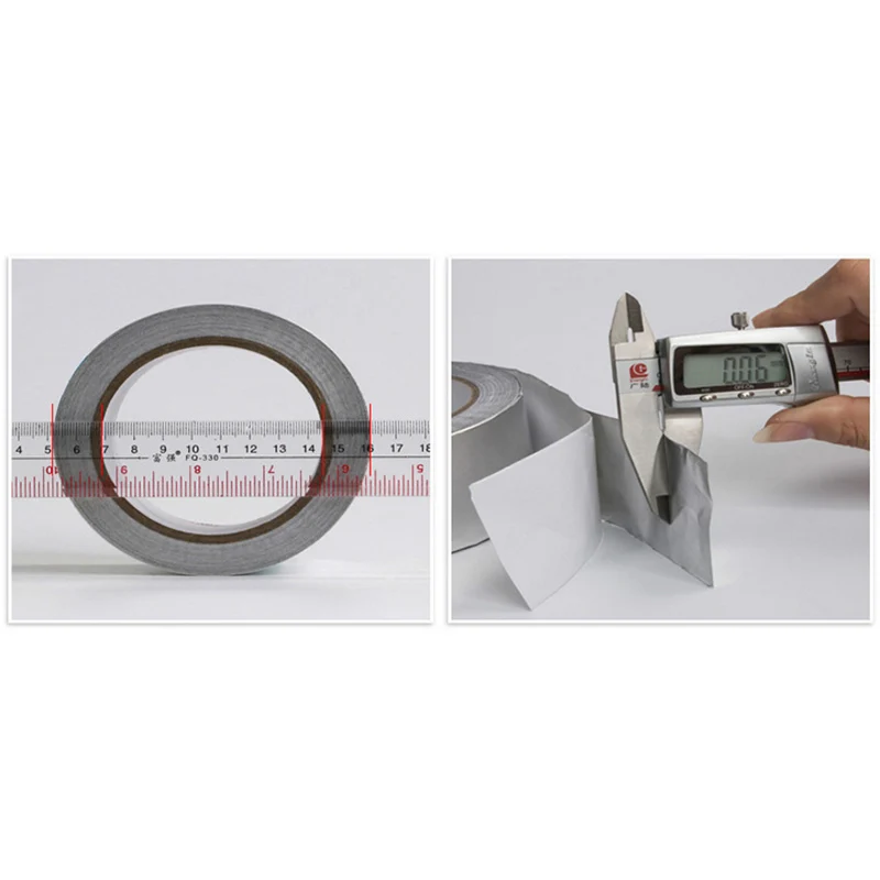 1Roll Chrome Aluminium Foil Tape Thickness 0.06mm Roll Tape 3cm x 20m High Temperature Resistant Foil Tapes Mayitr