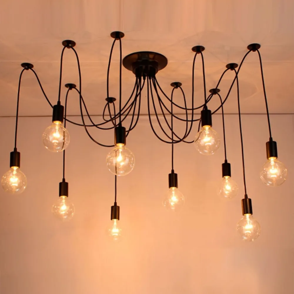 De spider hanglampen e27 90 240 v 6 14 hoofd loft amerikaanse moderne vintage