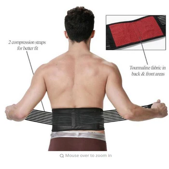 

Unisex Tourmaline Back Waist Support Self-heating Warmer Lumbar Brace Belt Double Pull Strap Lower Back Pain S-3XL Free Shipping