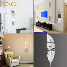 

DIY 3D Feathers Mirror Wall Stickers Wallpaper Home Decal Mural Adesivo De Parede Vinilos Decorativos Para Paredes Home Decor