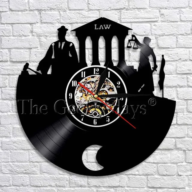 1piece Law Firm Wall Art Decor Clock Scale Of Justice And Gavel 1piece Law Firm Wall Art Decor Clock Scale Of Justice And Gavel Vinyl Record