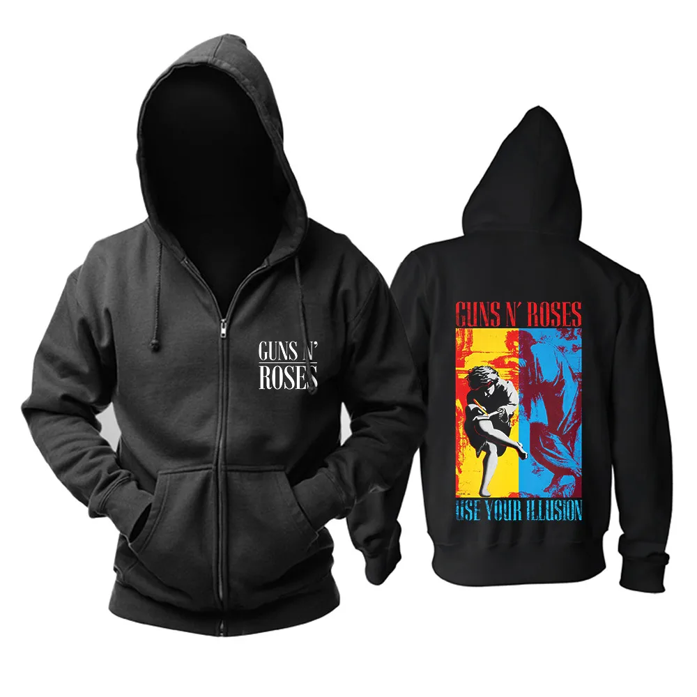 

19 designs Guns N Roses GNR Cotton Rock Hoodie Winter Jacket brand Zipper sweatshirt punk heavy Metal Sudadera Skull