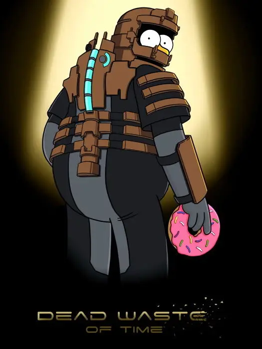 

D0681 Homer Simpson Parody Dead Space TV Series-Print Silk Art Wall Poster