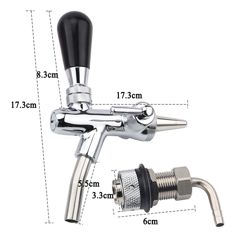 Beer-tap-faucet-Adjustable-Faucet-with-chrome-plating-Flow-Control-beer-faucet-Homebrew-making-tap