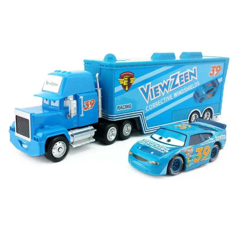 Disney Pixar Cars 2 шт./компл. Lightning McQueen Mack Uncle Truck The King Чико Хикс модель игрушечной машины 1:55 Свободные Новые дети мальчик подарок - Цвет: No.39 Mack Set