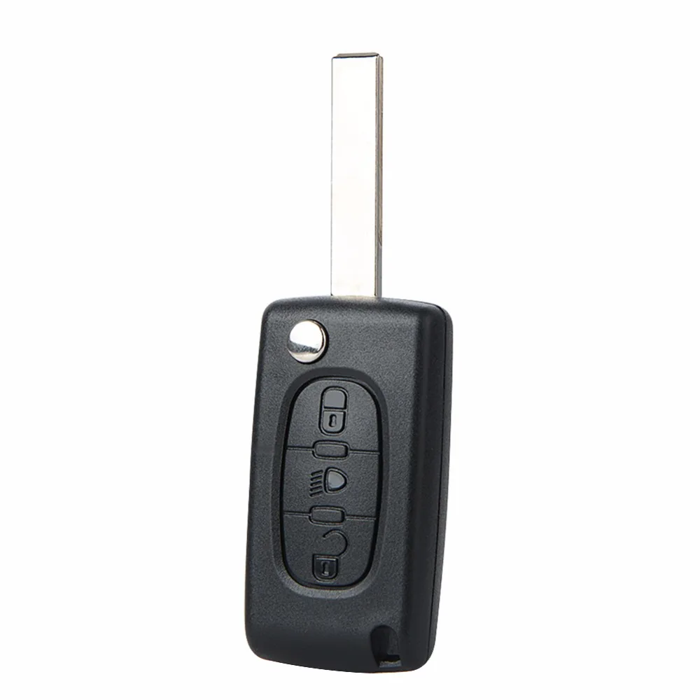 

Flip remote key switch with 3 button light for Citroen HU83 key blade for Peugeot 434 MHz remtekey
