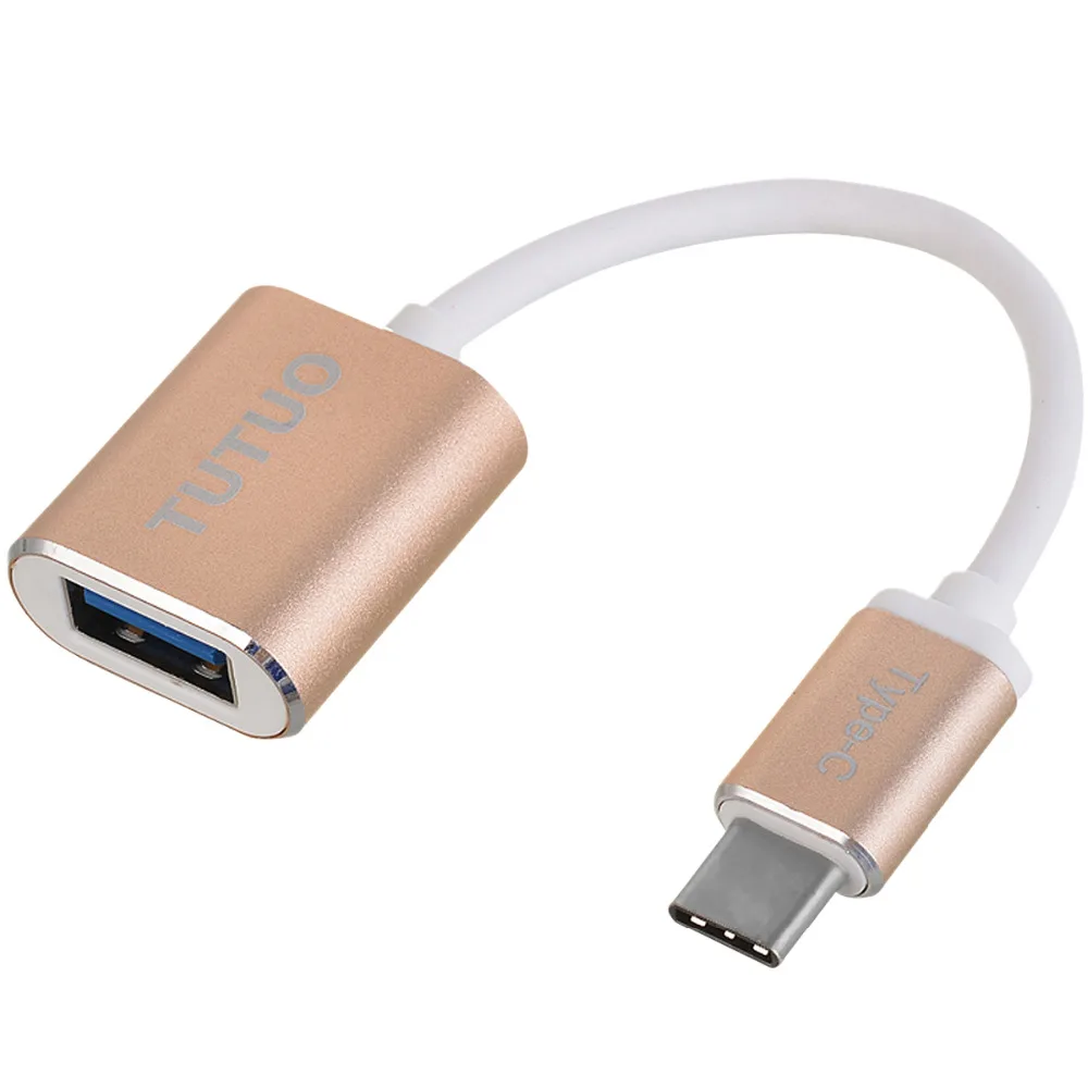 TUTUO USB-C мужчина к USB-A 3,0 разъемом типа «мама» Алюминий Тип-C концентратор для MacBook Pro /S8/Xiaomi/huawei Коврики 10(Золотой