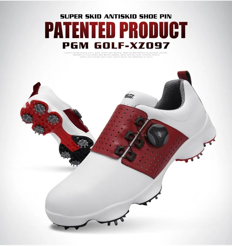 PGM обувь для гольфа мужская Водонепроницаемая дышащая противоскользящая обувь для гольфа вращающаяся обувь спортивная обувь с пряжкой мужские фиксированные кроссовки для гольфа