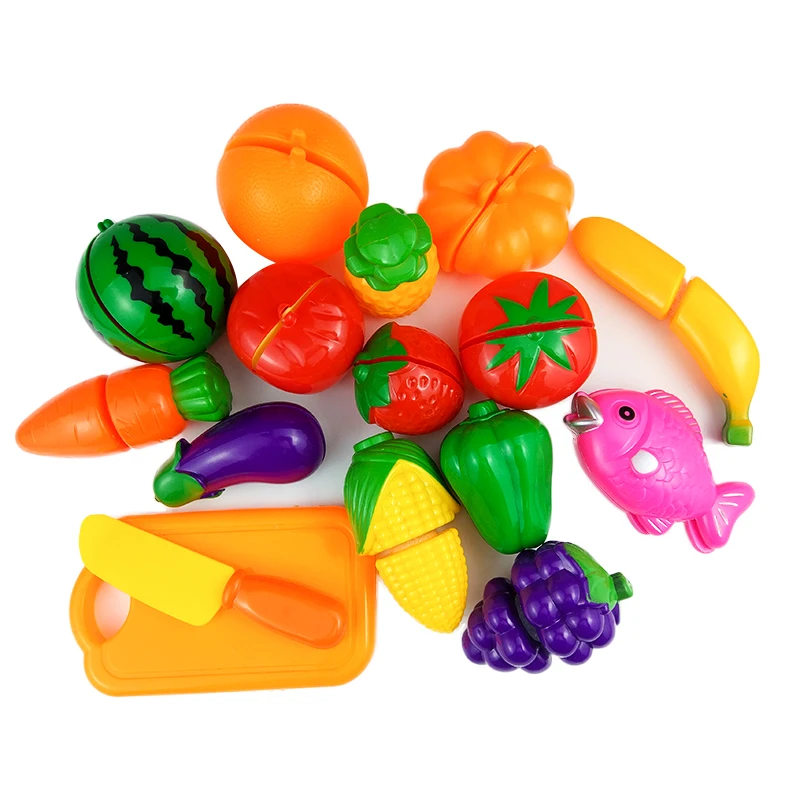 16 шт./компл. пластиковая кухня еда фрукты овощи резка игрушки Дети Ролевые Игры развивающие кухонные игрушки Кук косплей дети