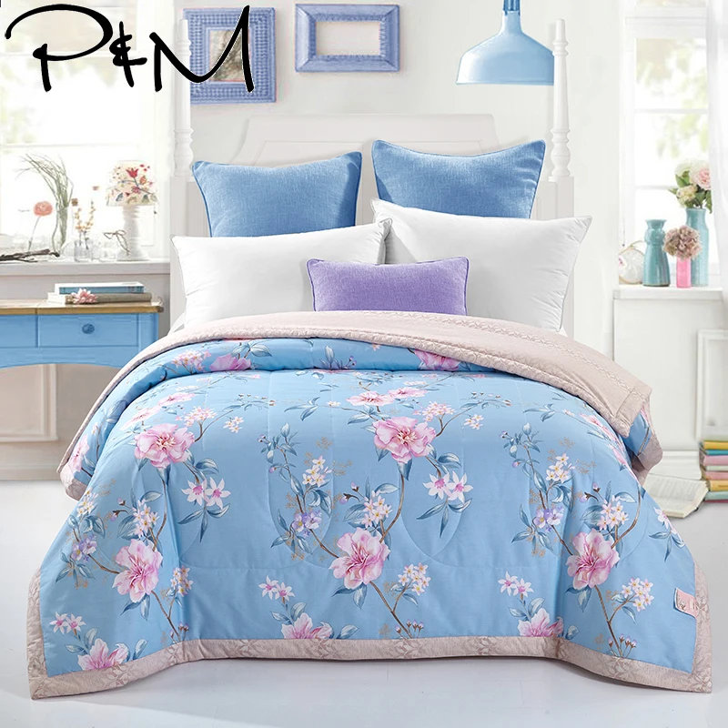 Papa& Mima уютное стеганое одеяло, летнее одеяло, одеяло для близнецов, размер queen, плед, хлопок, ткань с принтом, розовые цветы