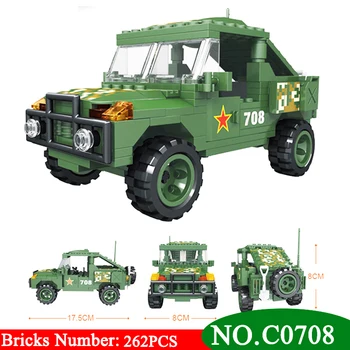 

262pcs C0708 Military series Warriors wild car Building blocks set Boys DIY Educational Bricks Toys for Children Great Gift