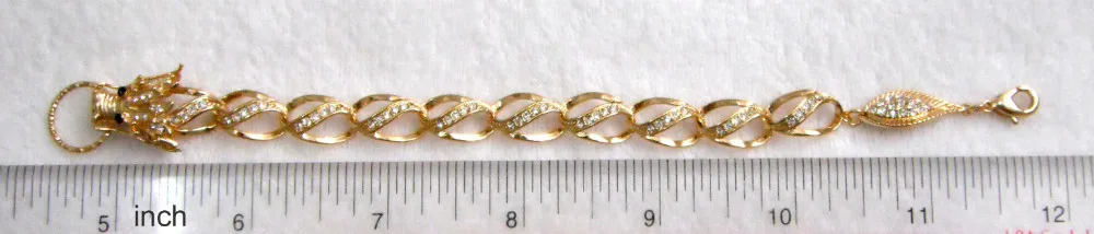 Navachi благородный желтый GP Дракон животные Кристалл Стразы браслет SMT3035|crystal rhinestone