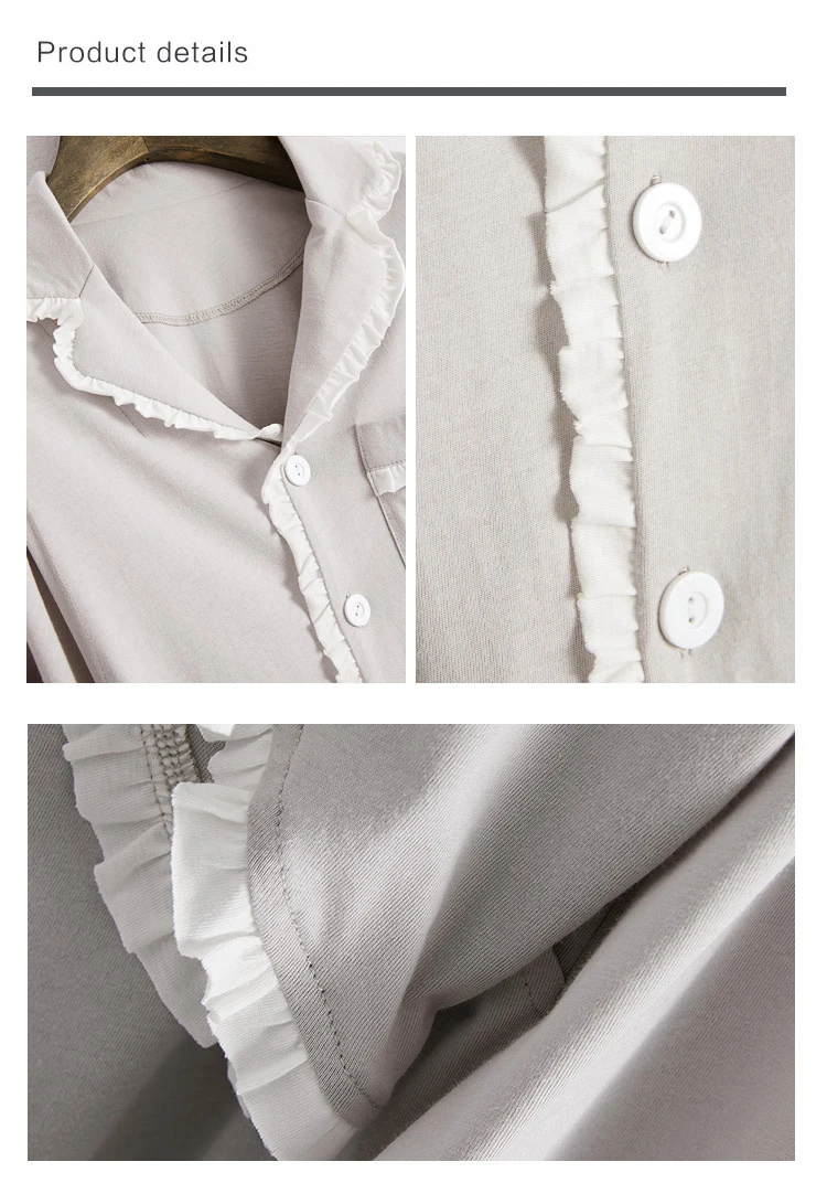 Хлопковая ткань для кормления одежда Пижама для кормления грудью для беременных женщин Pyjama Грудное вскармливание 2 шт./компл. беременности спальные костюмы, одежда, костюм