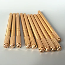 10 шт. ручная ручка Перманентный макияж бровей ручка микроблейдинг машина татуировки поставка золотых цветов