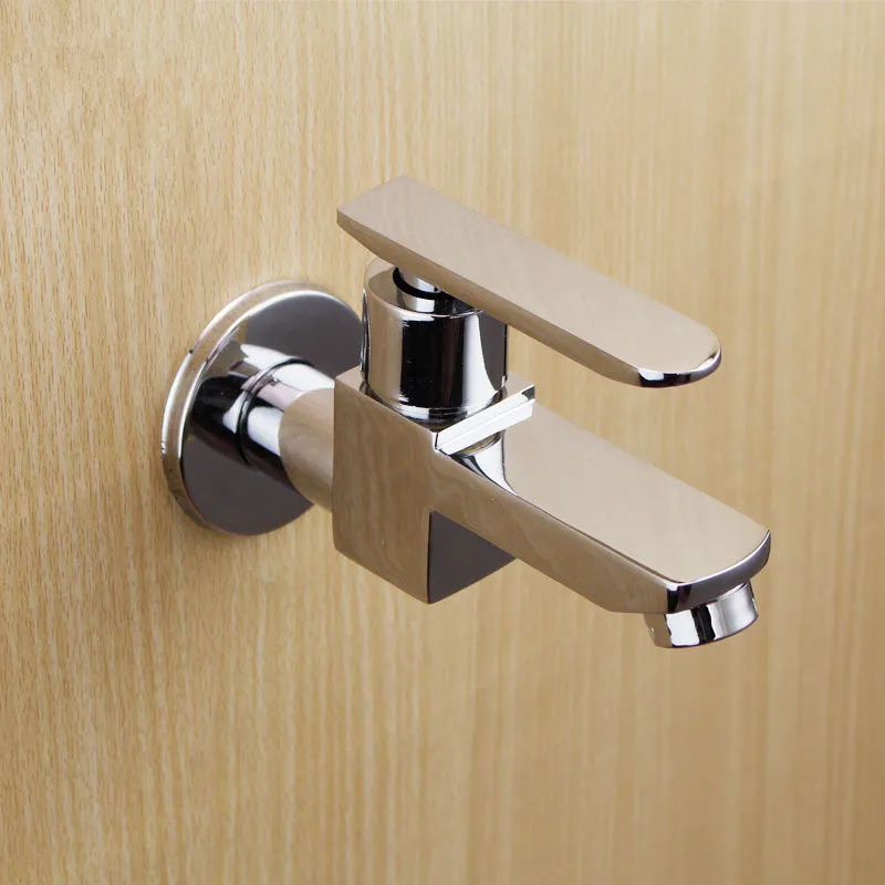 Máquina de Lavar Todo o Cobre Torneira ao ar Roupa Torneira Latão Cromado wc Bibcocks Wall Mounted Único Fria Livre Pia