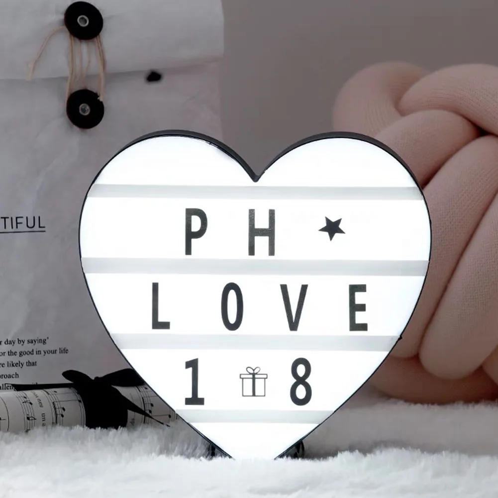 Cards Message Letters Energy Saving Night Light Box USB Port Illusion Unique DIY Home Battery Powered Love Heart Decoration Led | Освещение