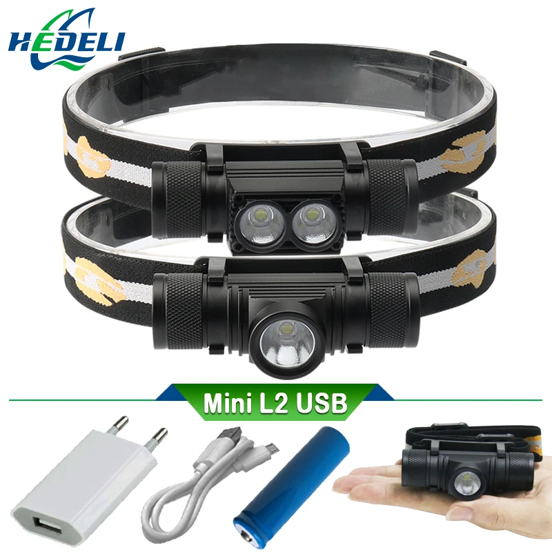 Sensor CREE LED Headlamp Head Torch Light Waterproof USB Rechargeable Headlight