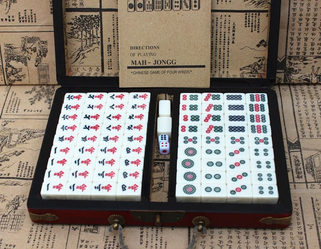 Jogos de mahjong da tradição chinesa conjuntos de jogos mahjong portátil do  vintage caixa de alta qualidade jogo de mesa mahjong melhor presente jogos  de tabuleiro qenueson - AliExpress