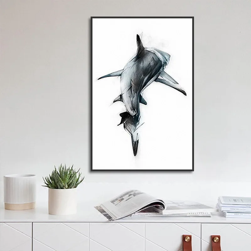 

Modern Minimalist Animal And Shark Poster Print Canvas Painting Picture Home Wall Art Graffiti Bedroom Decoration Custom